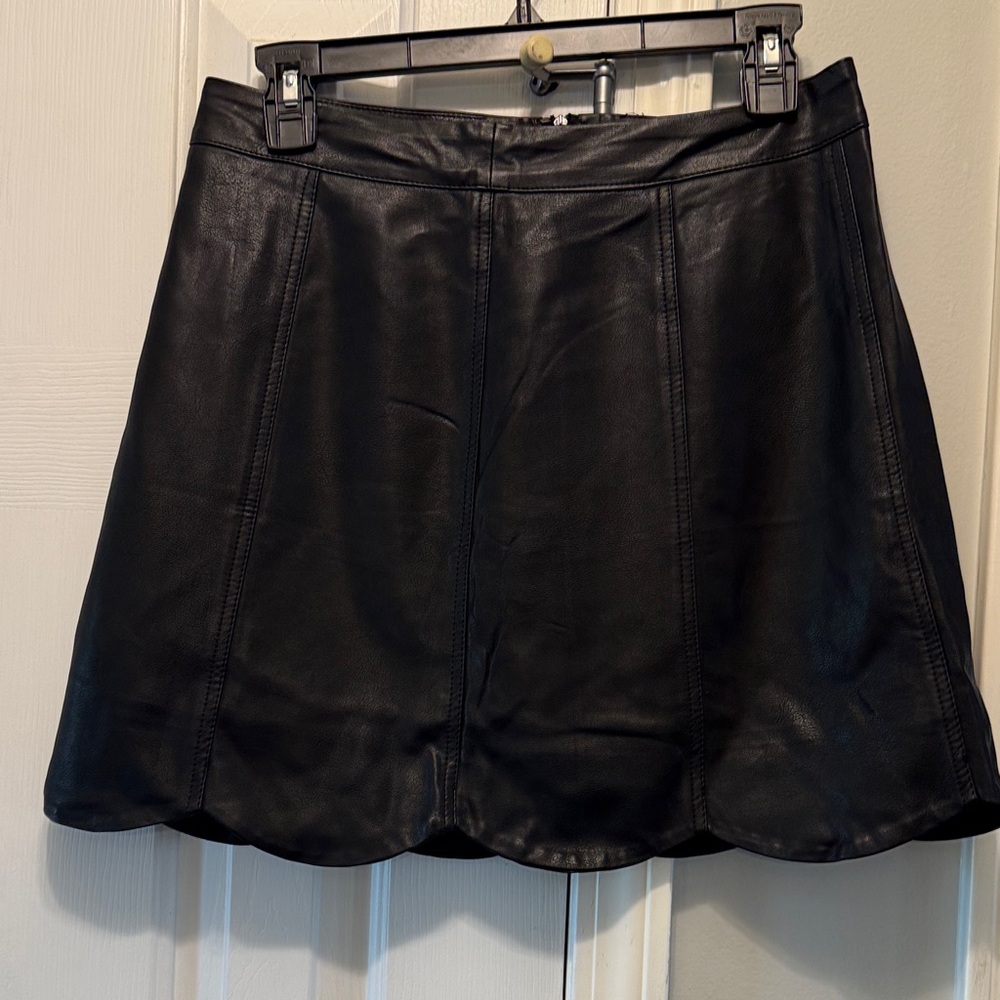 HYFVE Black A-Line faux Leather Skirt